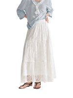 Lace Tiered Maxi Skirt