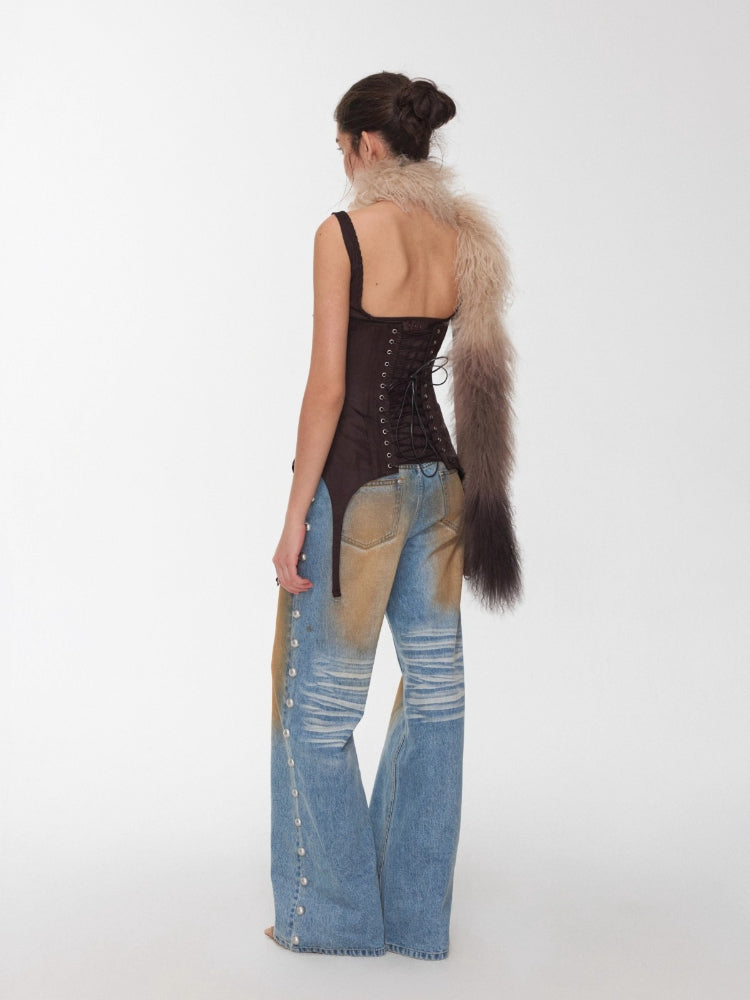 Suede Garter Corset Belt