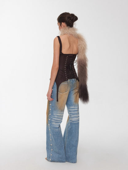 Suede Garter Corset Belt