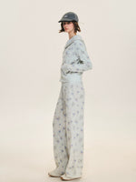 Floral Waffle Hoodie & Pants Set