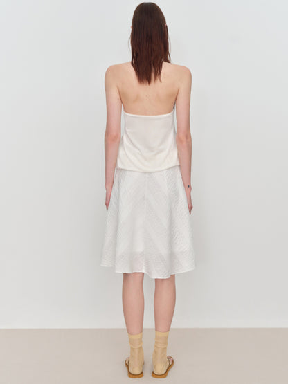 Irregular Jacquard Plaid A-line Skirt