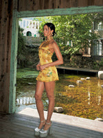 Yellow Teardrop Qipao Mini Dress