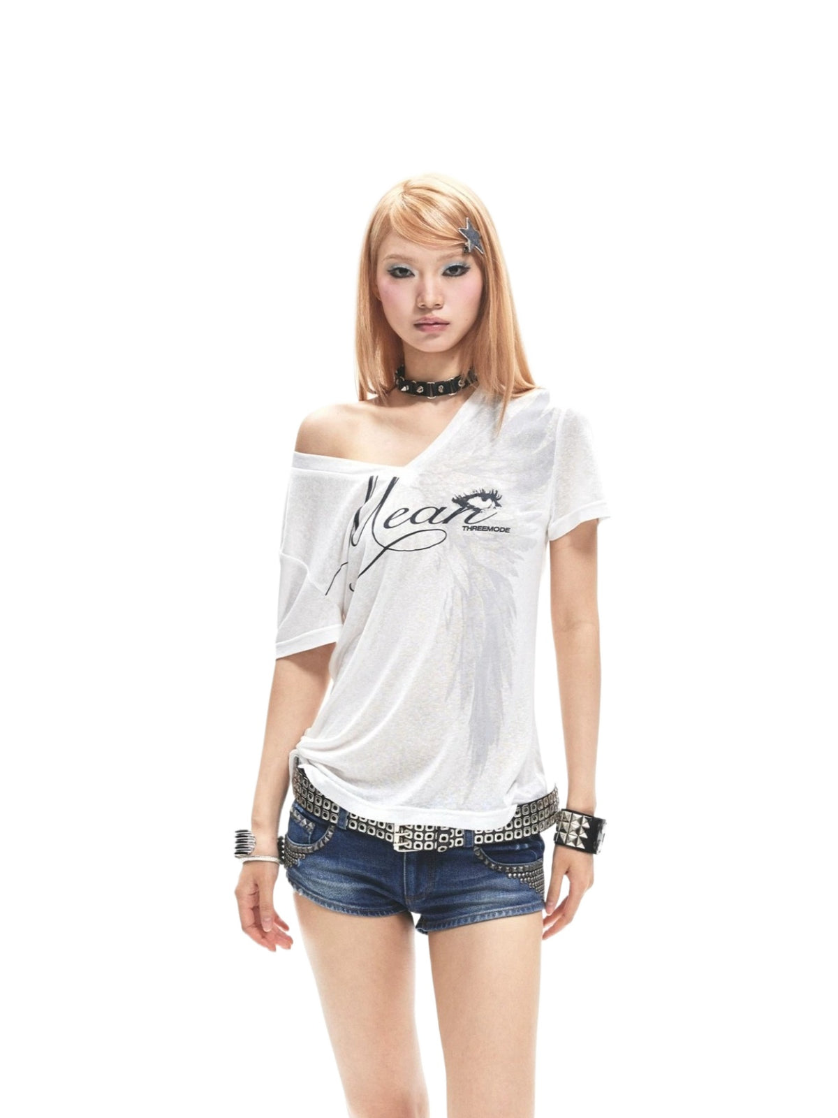 Asymmetric Letter Print T-Shirt
