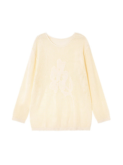 Flower Jacquard Loose Knitted Top