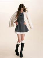 Detachable Scarf Plush Jacket