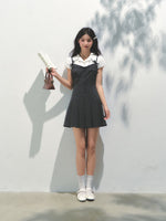 Academy Style Fake Two-piece Pleated Dress