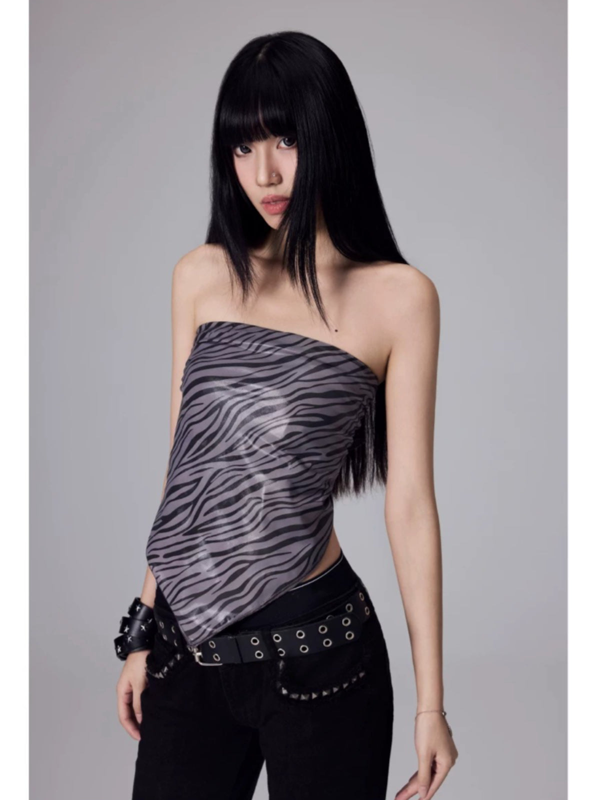Silk Scarf Print Bandeau Top