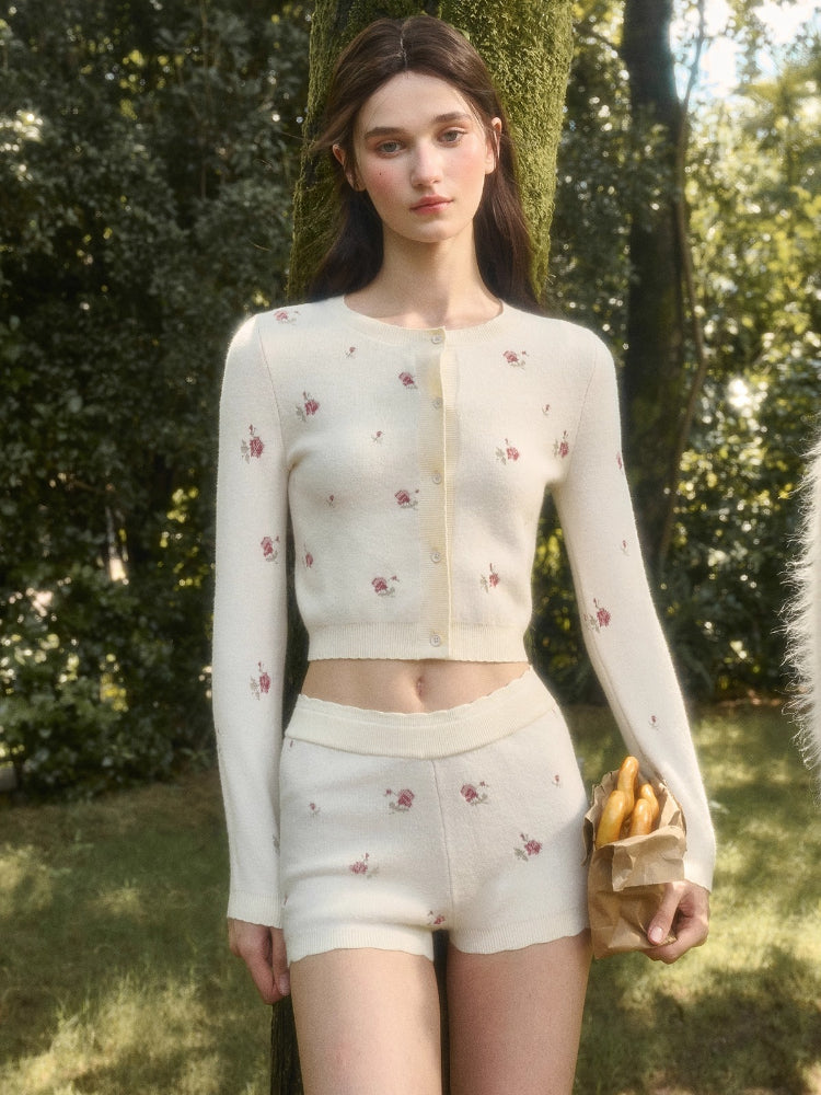 Cosagach Floral Knit Cardigan &amp; Bottoms Set