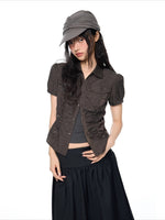 Ruched Puff Sleeve Shirt