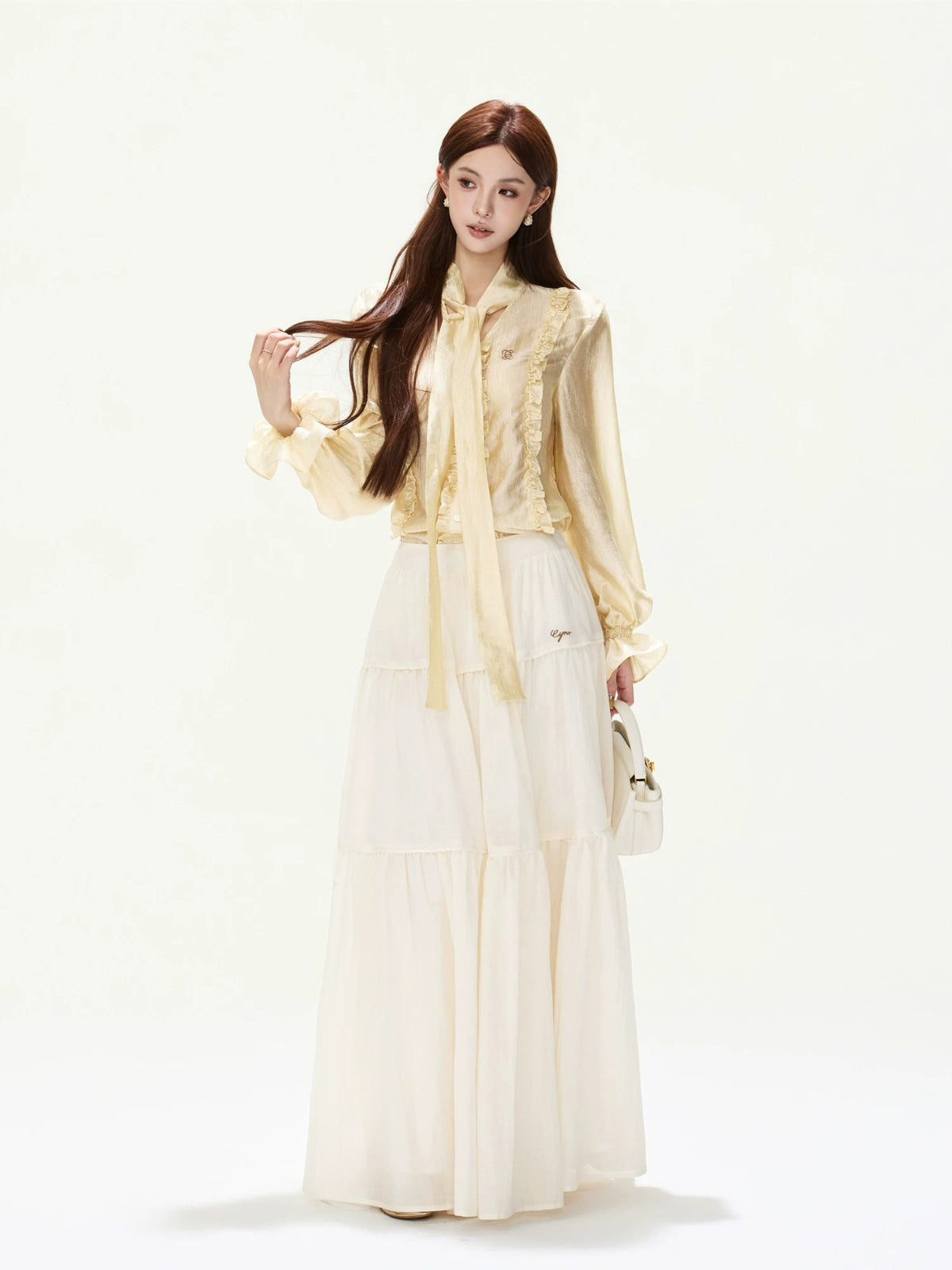Layered Ruffle Maxi Skirt