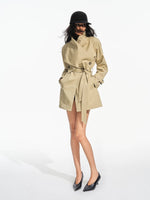 Vintage Lapel Belted Trench Coat