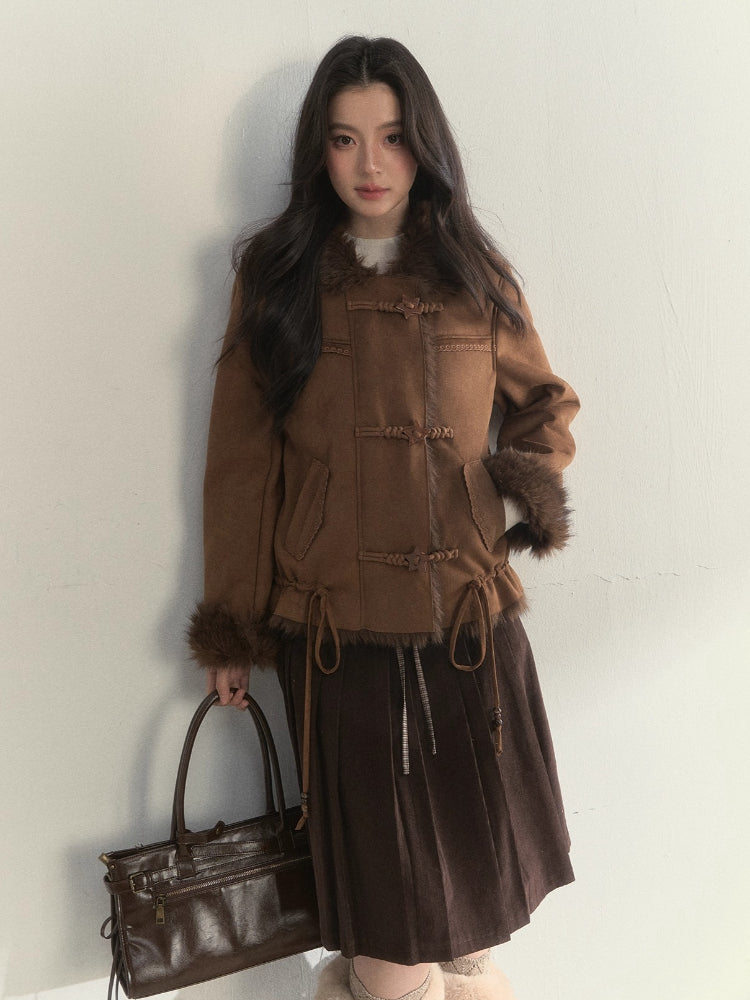 Oak Study Faux-Shearling Suede Jacket