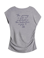 Embroidered Ruched T-Shirt
