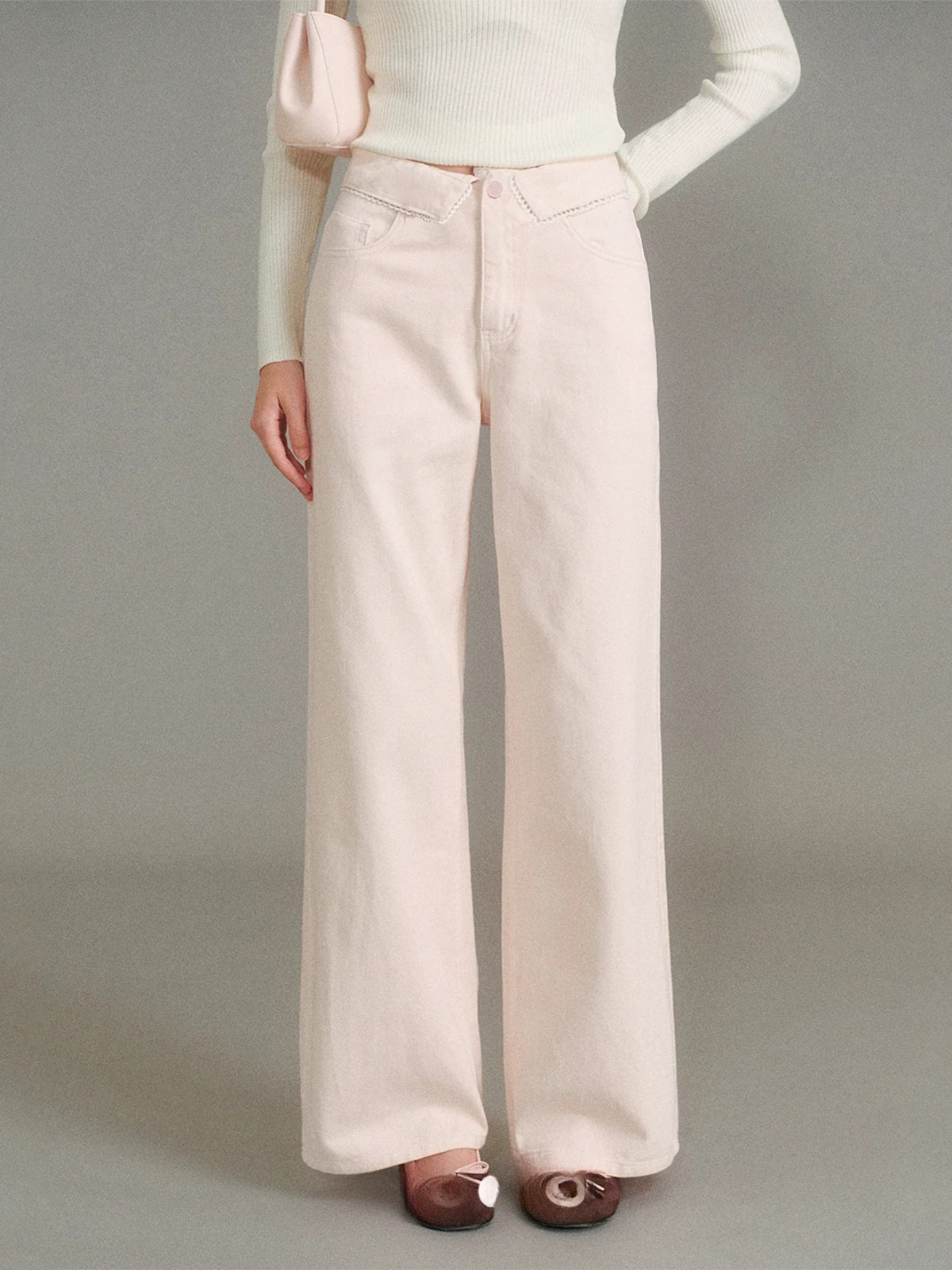 French Lace Wide Leg Jeans