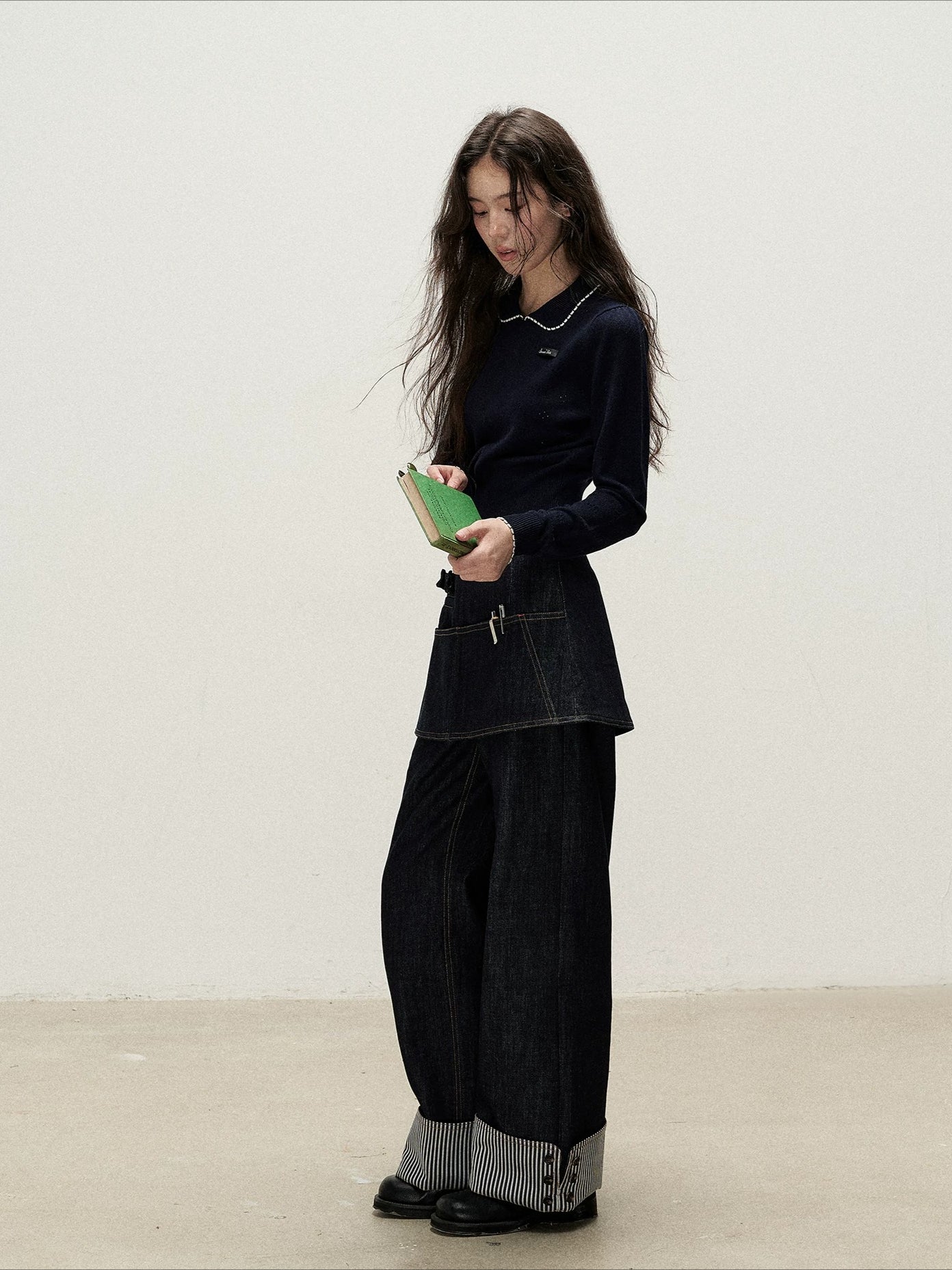 Detachable Apron Cuff Jeans