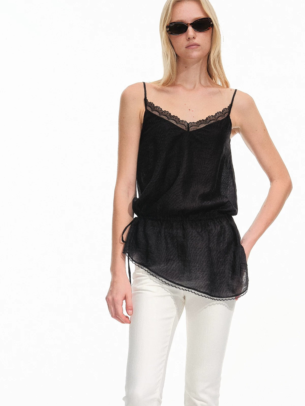 Lyocell Satin Lace Cami Top