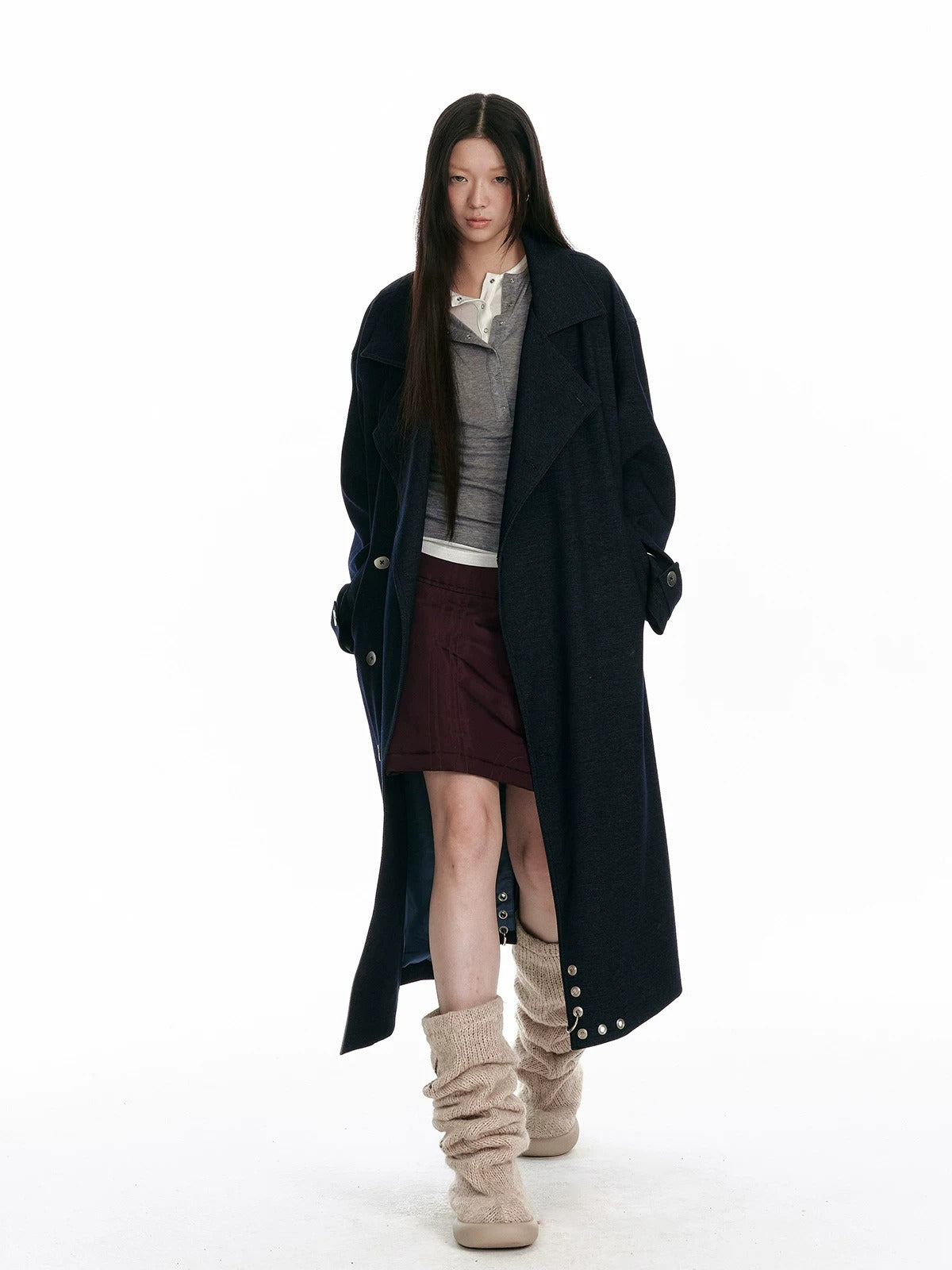 Korean Double Collar Trench Coat