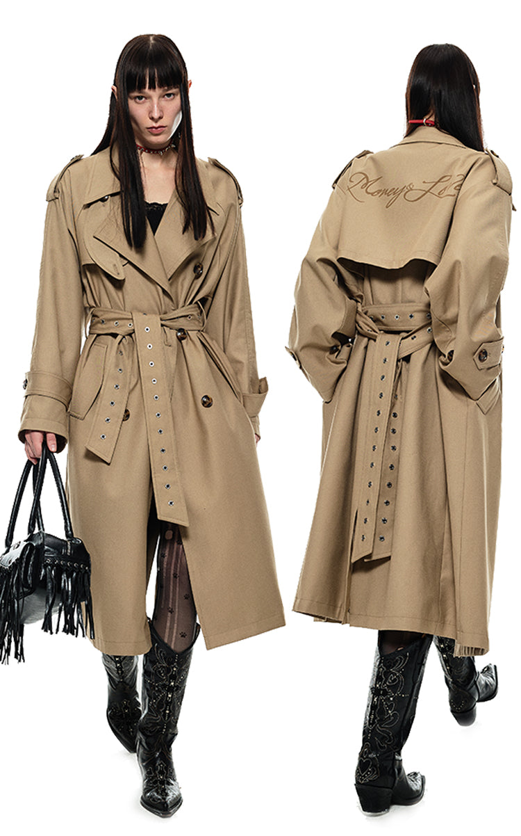 Khaki Double-Breasted Coat
