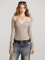 Layered Camisole Panel T-Shirt Top