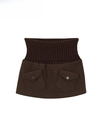 Knit Waist Pocket Mini Skirt