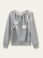Off The Shoulder Brooch Sweatshirt