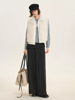 Faux Fur Knit Trim Vest