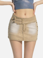Brown Slim-Fit Bodycon Denim skirt