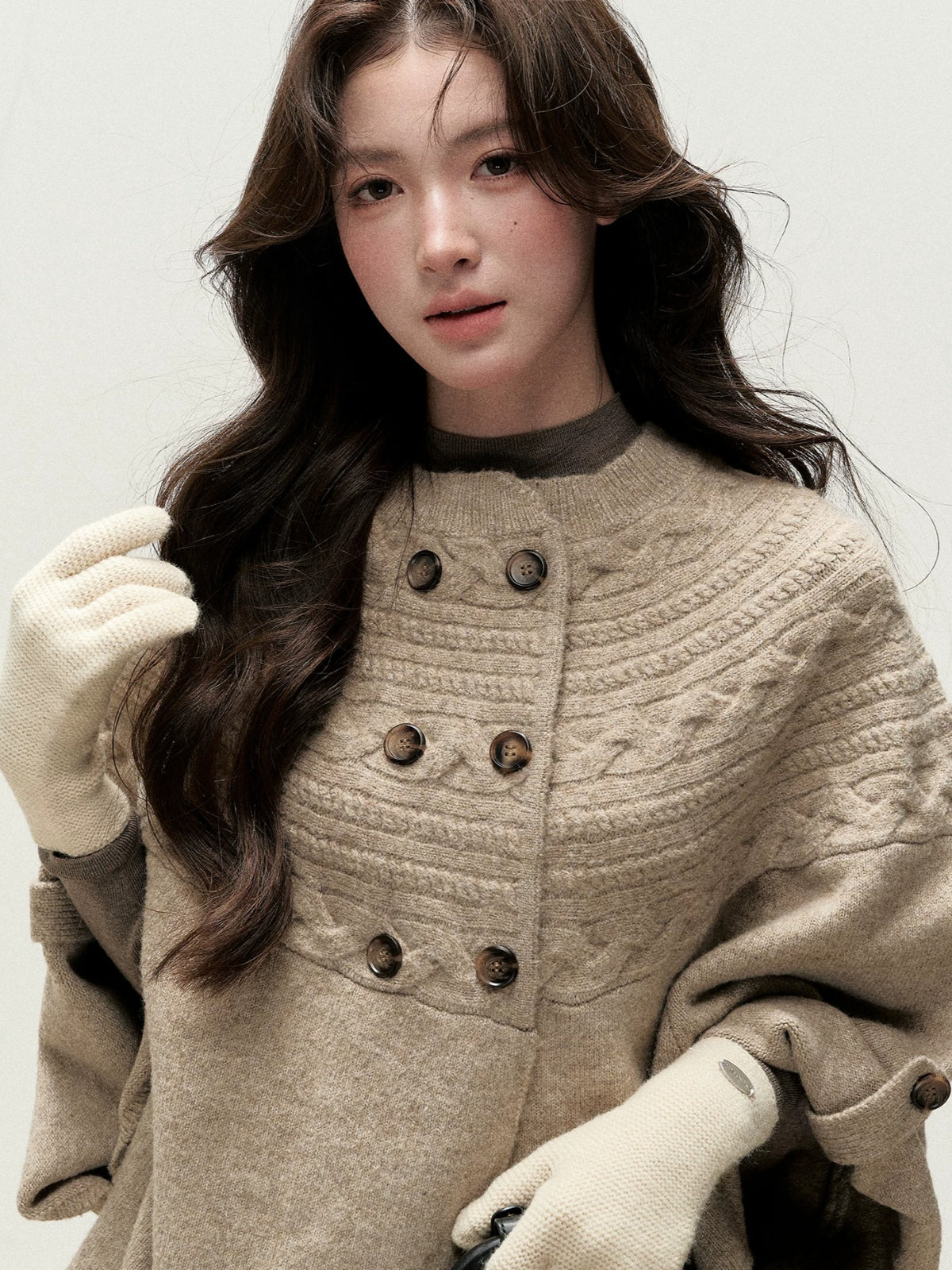 Cable Knit Cape Cardigan