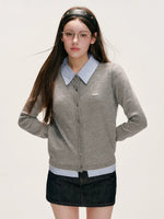Plaid Trim Denim Skirt