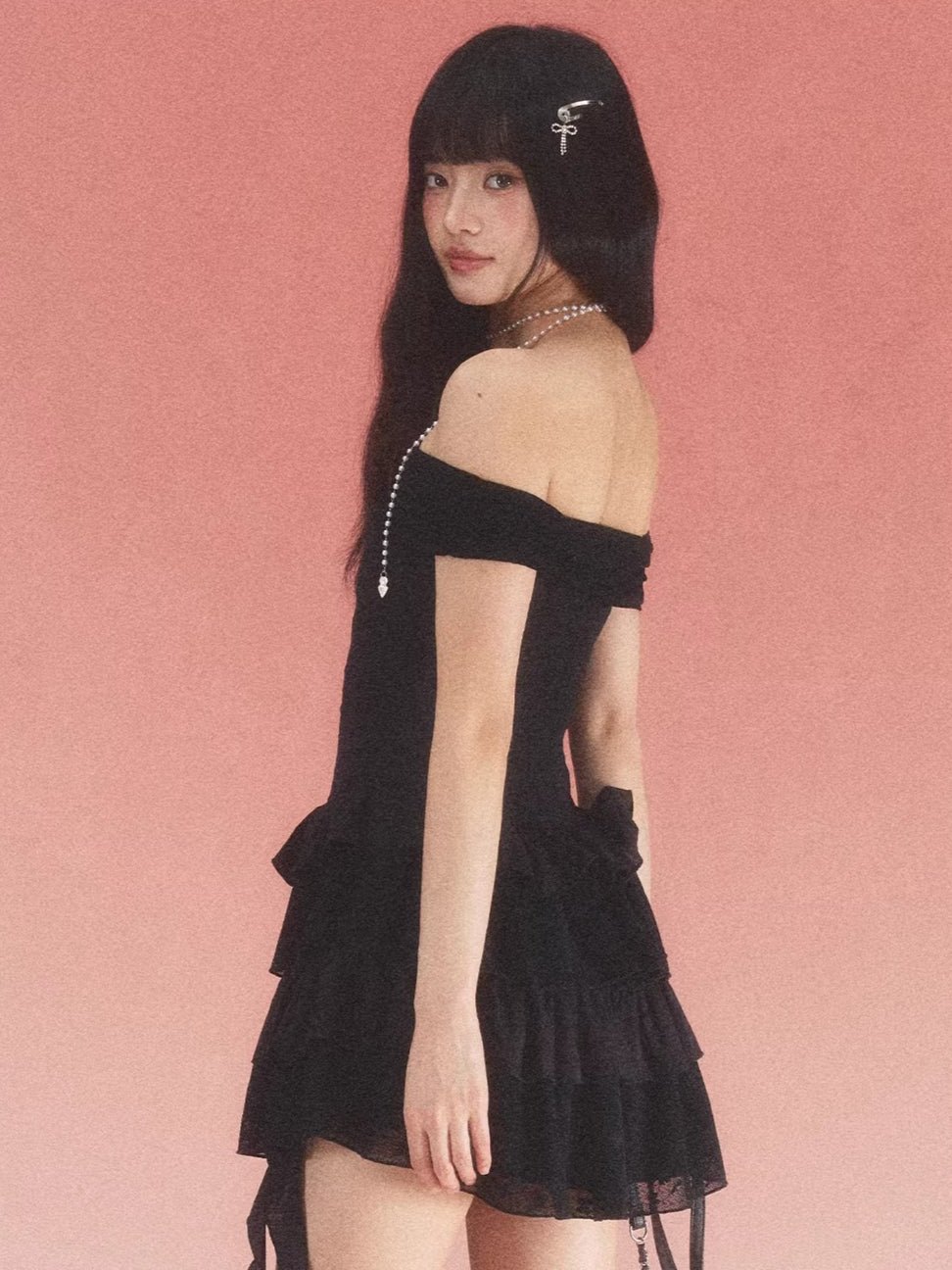 Black Lace Off Shoulder Dress