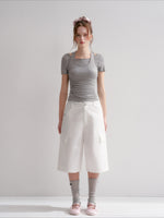 White Polka-Dot Cargo Culottes