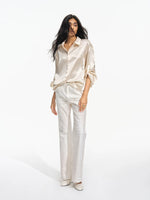 Snake Print Flare Cargo Pants