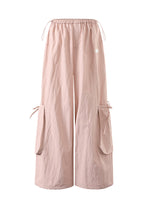 Pink & White Parachute Wide-Leg Pants