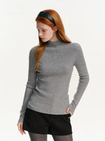 Seamless Wool Blend Mockneck Top