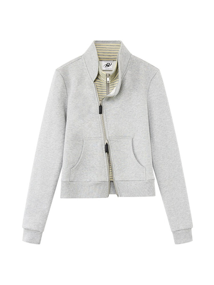 Double Zip Sweatshirt Jacket