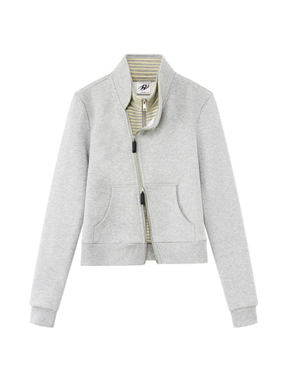 Double Zip Sweatshirt Jacket