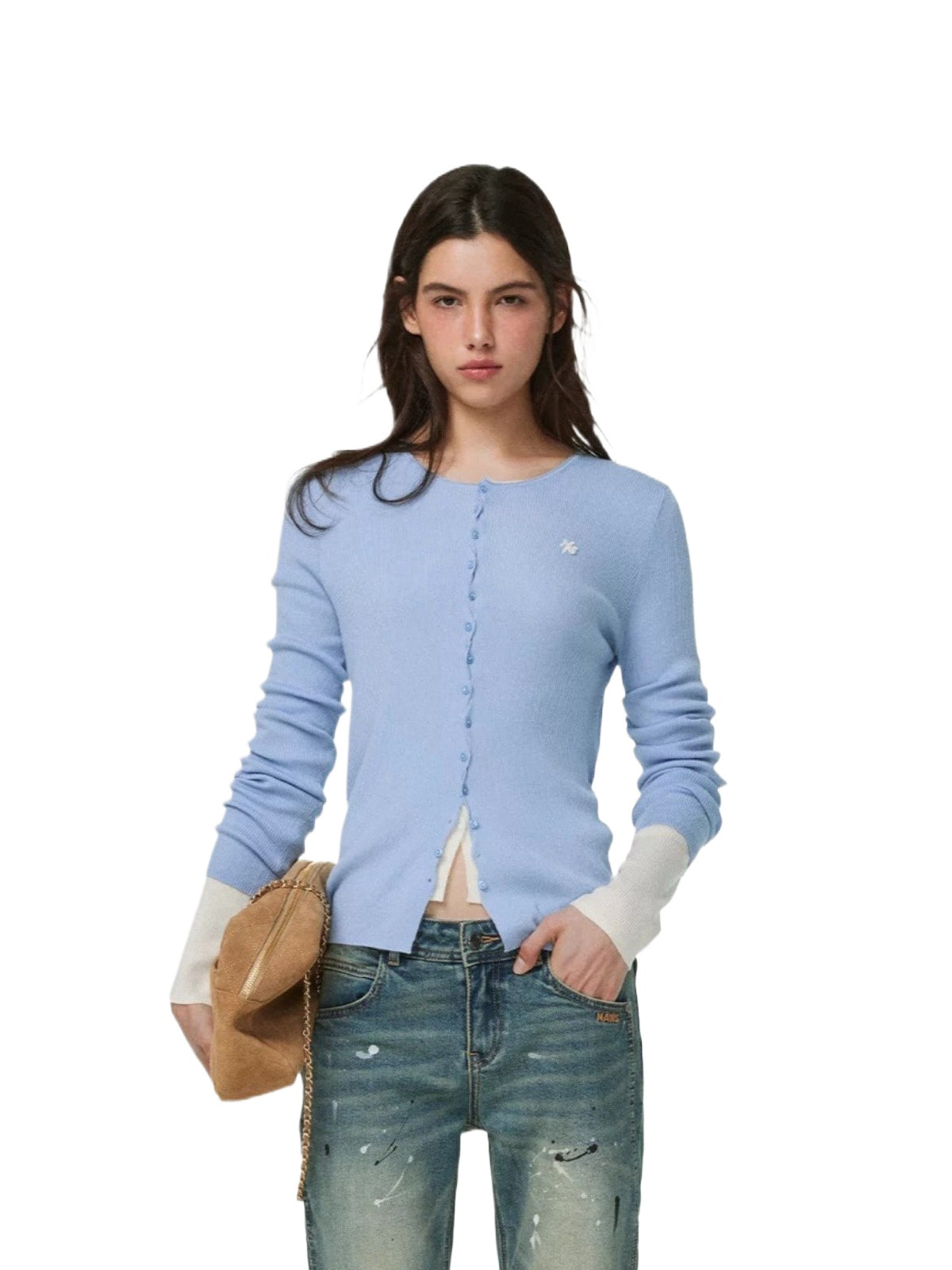 Wool Wave Knit Cardigan