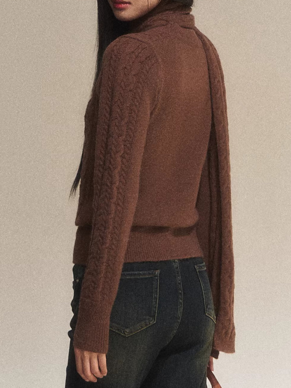Vintage Cable Knit Pullover Sweater