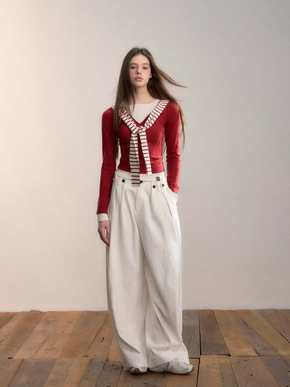 Pleated Wide-Leg Pants