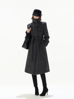 Gray Double Breasted Wool Coat