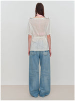 Light Blue Ripped Low-Rise Jeans