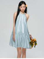 Halter Neck Tencel Lace Beach Dress