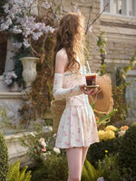 Blue Velvet Floral Knit Dress