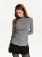 Seamless Wool Blend Mockneck Top