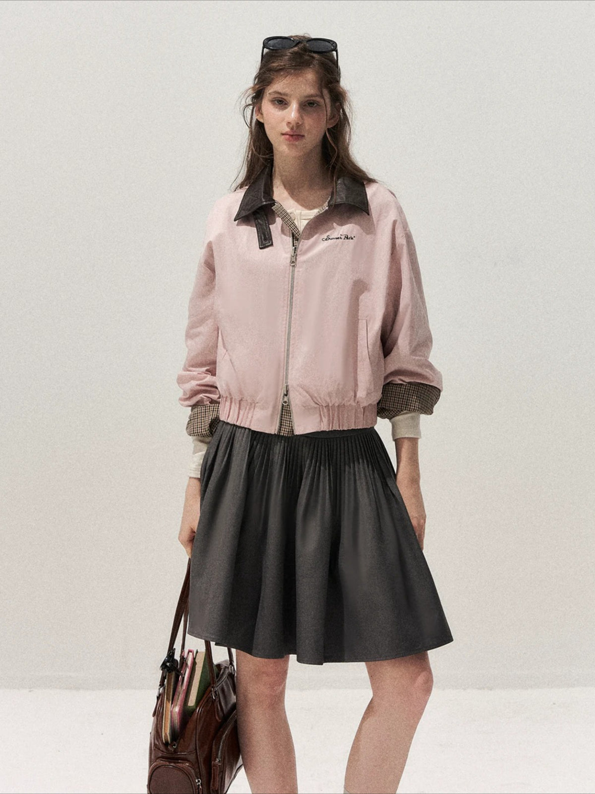 Pink Reversible Houndstooth Jacket