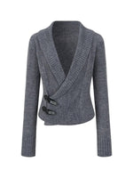 Layered Collar Knit Cardigan