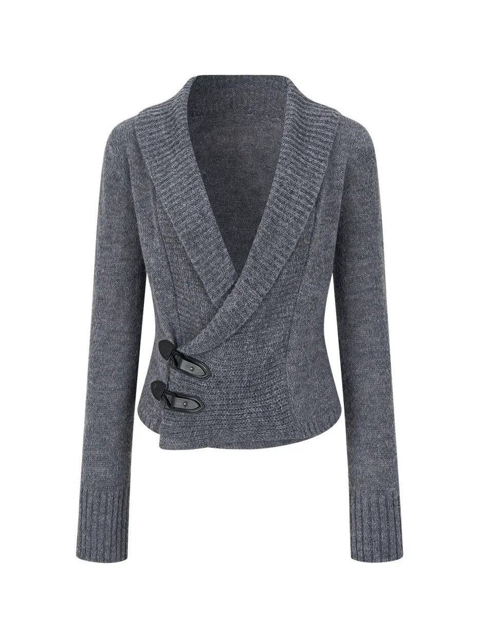 Layered Collar Knit Cardigan