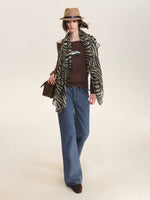 Car Motif Off Shoulder Sweater