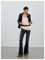 Asymmetric Lace Satin Camisole