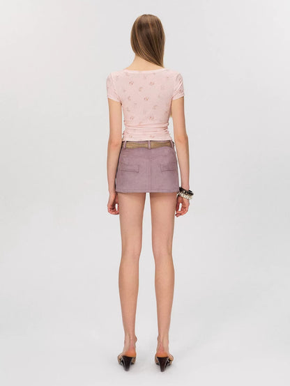 Puppy Print V-Neck Tee